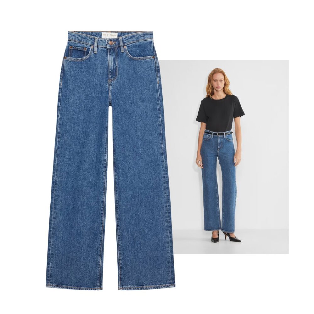 Aritzia High-Rise Wide-Leg Jeans - Classic Blue Denim